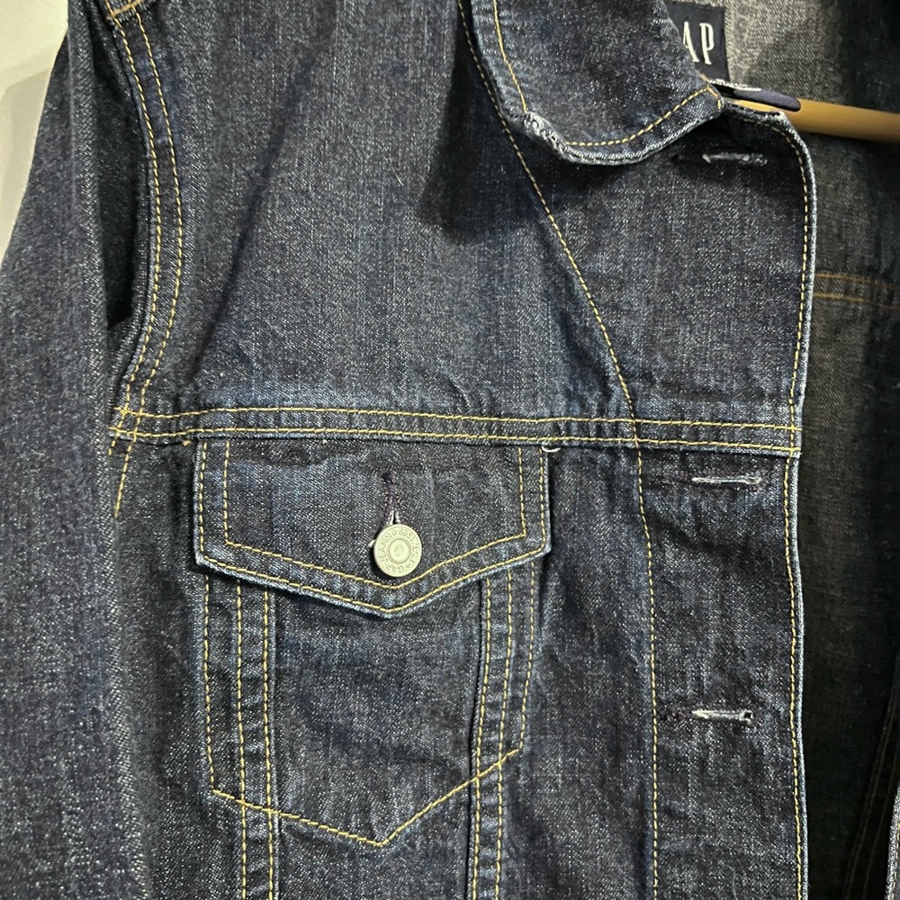 GAP Women’s Cropped Dark Blue Denim Jacket size M - Picture 5 of 13